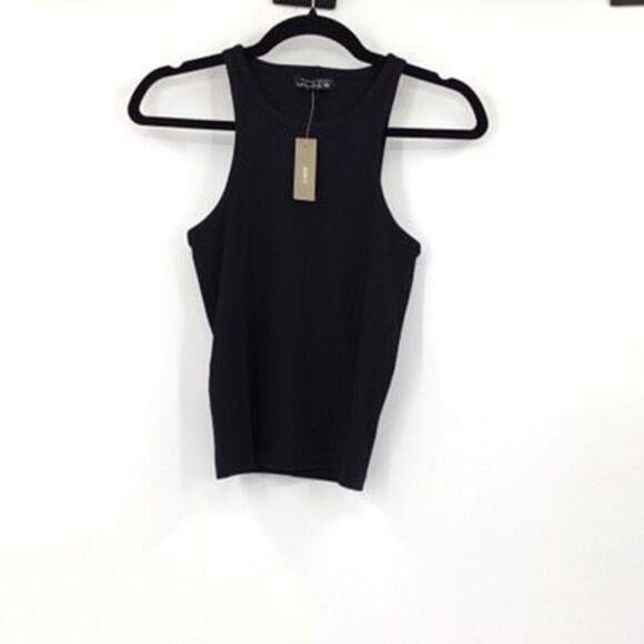 NWT J Crew Black Re Imagined Ribbed Crew Neck Fitted Pullover Tank Top XS - Picture 2 of 9